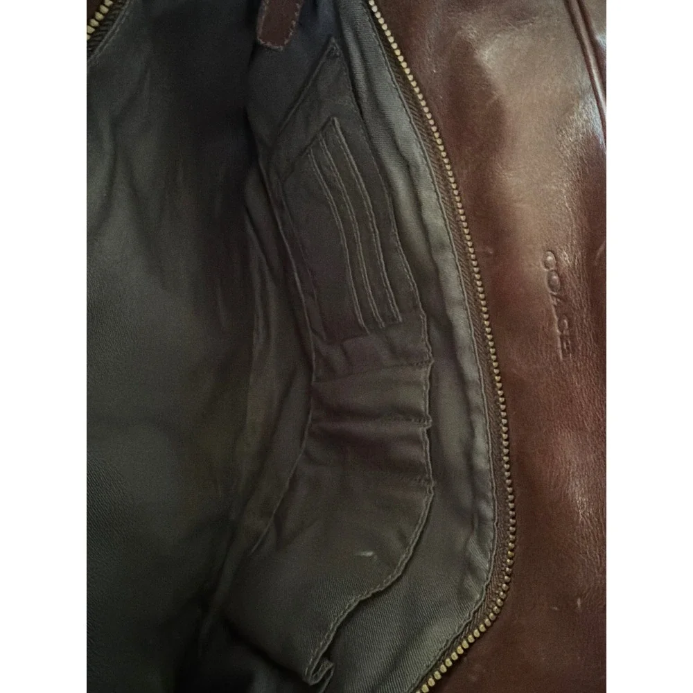 Coach Bleecker Slim Briefcase Mahogany Brown Leather Laptop Bag 70777 Mens Mens